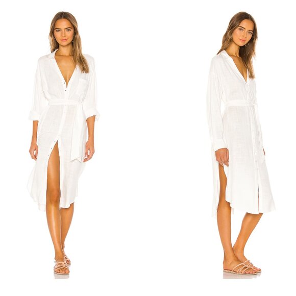 L*SPACE white button up 'barcelona' dress - Picture 1 of 2